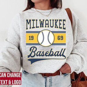 1969 Milwaukee Baseball Sweatshirt Milwaukee Baseball shirt Vintage Style tee